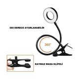 Mabelme Store Akrobat Masa Lambası USB Girişli Göz Koruyucu Klipsli Masaya Sabitlenen Ayarlanabilir Işık Seviyesi Çok Fonksiyonlu LED Masa Lambası Sarı Beyaz Gün Işığı 3 Modlu Masa Lambası Çalışma Lambası - 106 Gümüş - 12,5 inç
