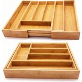 Mabelme Store Bambu Ayarlanabilir Çekmece Içi Kaşıklık | Genişletilebilir Çatal Bıçak Organizeri | Doğal, Hijyenik ve Çevre Dostu Mutfak Düzenleyici (Bambu) - Kestane Akaju - Option-1