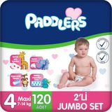 Mabelme Store Bebek Bezi 4 Numara Maxi (7-14 Kg) 120 Adet – 2’li Set - Option-1 - (ClearEyelets)Black-RadiantOrchid