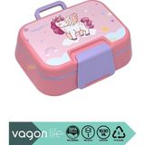 Mabelme Store Bento 1030ML Lunchbox Tek Katlı 3 Bölmeli Pp Plastik Sefer Tası Yemek Kutusu (Pembe) - Kestane Akaju - Option-1