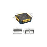 Mabelme Store Bento 950ML Lunchbox Tek Katlı 3 Bölmeli Çelik Sefer Tası Yemek Kutusu (Koyu Yeşil) - Kestane Akaju - Option-1