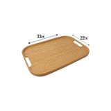Mabelme Store Dikdörtgen Bambu Servis Tepsisi, 2'li Set, 33X22 cm ve 40X28 cm | Dikdörtgen Bambu Tepsi - Kestane Akaju - Option-1