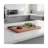 Mabelme Store Doğal Akasya Ahşap Doğrama ve Kesme Tahtası - Kesme Panosu - 40X26X1.5 cm Çok Amaçlı Sunum Tepsisi, Peynir ve Et Servis Tahtası