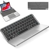 Mabelme Store Katlanabilir Türkçe Q Kablosuz Klavye, Tablet Telefon Standlı, Geniş Touchpad, Çoklu Cihaz Bağlantı, Scissor Tuş, 500MAH, Tablet Telefon Laptop Uyumlu
