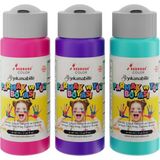 Mabelme Store Mor-Fuşya-Turkuaz Parmak Boyası 3'lü Set 3X60ML - -- - Option-1