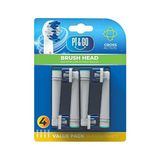 Mabelme Store Pi&go Oral B Şarjlı Diş Fırçası Uyumlu Yedek Başlık - Elektrikli Diş Fırçası Yedek Başlığı, 4 Adet - Option-1 - (ClearEyelets)Black-RadiantOrchid