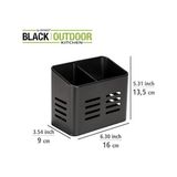 Mabelme Store Prime Baco Çatal Bıçak Sepeti, Siyah Açık Hava Mutfak Sepeti, Çatal Bıçak Takımı Için Siyah Toz Kaplamalı Metalden Yapılmıştır, 16 x 13,5 x 9 cm