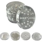 Mabelme Store Prime Grınder Parçalayıcı Plastik Baharat Öğütücü Herb Spice 4 Katmanlı (60MM-SEFFAF)
