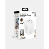 Mabelme Store Tekli Yüksek Voltaj Korumalı Duvar Prizi 2x Type-C 1x USB Çıkışlı Priz Grup Priz Çoğaltıcı Siyah