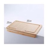 Mabelme Store Tezgah Üstü Bambu Kesme Tahtası, Kaymaz Ekmek Tahtası, Kenarlı Kesme Tepsisi Orta Boy (35CM*25CM) - Tezgah Üstü Bambu Kesim Panosu Antibakteriyel ve Hijyenik, Dayanıklı ve Sağlam. - Ahşap