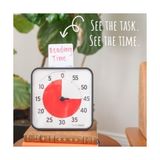 Mabelme Store Tıme Tımer Orijinal Medium 19X19CM - 60 Dakika Görsel Analog Zamanlayıcı Saat - Isteğe Bağlı Akustik Alarm (Ses Kontrolü) Yüksek Sesli Tıklama Yok; Zaman Yönetimi Cihazı (Siyah) - 01-Siyah