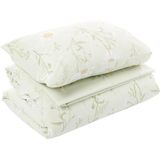 Mabelme Taç Laurel Çiçek DESENLI%100 Pamuk Nevresim Takımı, Yeşil, Tek Kişilik - 001-Renkli - 100 x 100 cm