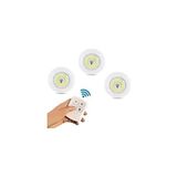 Mabelme Uzaktan Kumandalı 3'lü Spot LED Lamba Kablosuz Pilli Işıldak - 0,5 W - Altın