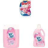 Mabelme Wc Deluxe Manolya Premium Klozet Temizleme Topları (1 x 1 Adet) + Vernel Gülün Büyüsü Çamaşır Yumuşatıcısı, 5l + Vernel Gülün Büyüsü Kalıcı Parfüm 30 Yıkama Çamaşır Yumuşatıcısı (1 x 3000 Ml)