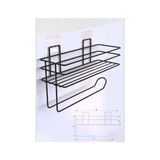 Mabelme Yapışkanlı Metal Raf – Kağıt Havlu Askılı Duvar Tipi Baharatlık ve Şampuanlık, Banyo ve Mutfak Için Uygun, Delmeden Yapıştırmalı Metal Askılı Organizer Raf - 0,1 kg