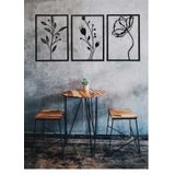 MABER Metal Dekoratif Gelincik Çiçeği Metal Duvar Tablosu 32x45 X 3 Adet MT-15 3lü Çiçek Tablosu
