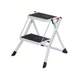Mac Allister 2 Basamaklı Katlanabilir Merdiven, Basamaklı Tabure Merdiven, Metal Katlanır Merdiven, 150kg Taşıma Kapasiteli Merdiven