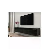 MAC DİZAYN Adresan Tv Ünitesi Tv Sehpası Parlak Siyah Highgloss 200 Cm