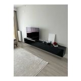 MAC DİZAYN Milas Tv Ünitesi Tv Sehpası Highgloss Parlak Siyah 240 Cm