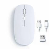 Mac İpad Pc Tablet Uyumlu Mouse Şarjlı Batarya Sessiz Tıklama Usb Dongle Ve Kablo Dahil Beyaz