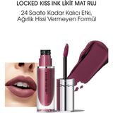 MAC Locked Kiss Ink 24 Saate Kadar Kalıcı Suya Dayanıklı Likit Mat Ruj - Opulence 4 ml - Mor