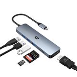 Mac Pro/Air için USB C Hub, oditton 6'sı 1 arada USB C Yuvası, Dell, Surface, HP, Lenovo ve Diğer Tip C Cihazlar için Hızlı USB 3.0 Yerleştirme İstasyonu (4K HDMI, SD/TF, USB A 3.0)
