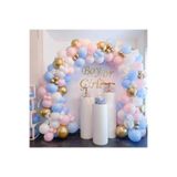Macaron Beyaz Pembe Mavi Altın Balon Kemer Kiti