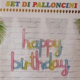 Macaron El Yazı Happy Birthday Folyo Balon Set