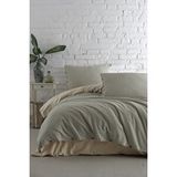 Macas Home Athena %100 Pamuklu İpliği Boyalı Yıkamalı Çift Kişilik Nevresim Takımı 200*220 Zeytin Yeşili