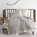 Macas Home Bluesky Bebe %100 Pamuk Fırfırlı Ipliği Boyalı Nevresim Takımı 100*150 - 100 x 150 cm - Bej - Mavi