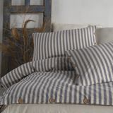 Macas Home Bluesky Pamuklu Ipliği Boyalı Yıkamalı Battal Boy Nevresim Takımı 240*220 - 240 x 220 cm - Krem - Mavi
