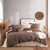 Macas Home Demeter Pamuklu Yıkamalı Çift Kişilik Nevresim Takımı - 200 x 220 cm - Kahverengi