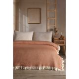 Macas Home Doris %100 Pamuklu Fırfırlı Çift Kişilik Pike-Yatak Örtüsü 200x230 cm Somon