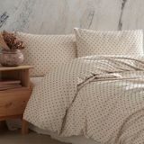 Macas Home Freya Khaki %100 Pamuklu Yıkamalı Vintage Tek Kişilik Nevresim Takımı 160*220 Frykhtkt - 160 x 220 cm - Krem - Haki