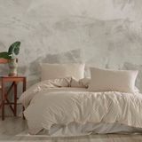 Macas Home Freya Orange %100 Pamuklu Yıkamalı Vintage Çift Kişilik Nevresim Takımı 200*220 Fryockt - 200 x 220 cm - Bej - Turuncu