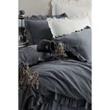 Macas Home Graphite %100 Pamuklu Fırfırlı Tek Kişilik Nevresim Takımı 160*220 Grphttkt antrasit