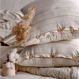 Macas Home Helen %100 Pamuklu Ipliği Boyalı Yıkamalı Battal Boy Nevresim Takımı 220 x 240 cm - Bej - Gri