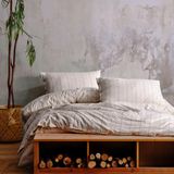 Macas Home Helen %100 Pamuklu Ipliği Boyalı Yıkamalı Çift Kişilik Nevresim Takımı 200*220 - 200 x 220 cm - Bej - Gri