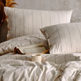 Macas Home Helen %100 Pamuklu Ipliği Boyalı Yıkamalı Tek Kişilik Nevresim Takımı 160*220 - 160 x 220 cm - Bej - Gri