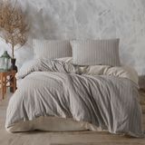 Macas Home Helios %100 Pamuklu Ipliği Boyalı Yıkamalı Çift Kişilik Nevresim Takımı 200*220 - Bej - Gri - 200 x 220 cm