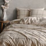 Macas Home Hera %100 Pamuklu Ipliği Boyalı Yıkamalı Tek Kişilik Nevresim Takımı 160*220 - 160 x 220 cm - Bej - Gri