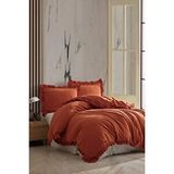Macas Home Hermes %100 Pamuklu Fırfırlı Çift Kişilik Nevresim Takımı 200*220 Hrmsckt KİREMİT