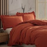 Macas Home Hermes %100 Pamuklu Fırfırlı Tek Kişilik Nevresim Takımı 160*220 Hrmstkt - 160 x 220 cm - Kiremit