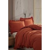 Macas Home Hermes %100 Pamuklu Fırfırlı Tek Kişilik Nevresim Takımı 160*220 Hrmstkt KİREMİT