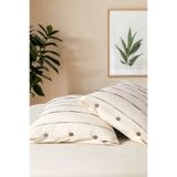 Macas Home Iris Mocca %100 Pamuklu Yıkamalı İpliği Boyalı Vintage Yastık Kılıfı 2*50*70