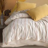 Macas Home Iris Pamuklu Yıkamalı Ipliği Boya Vintage Tek Kişilik Nevresim Takımı 160*220 Irstkt - Ekru - 160 x 220 cm