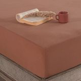Macas Home Mocca Mousse %100 Pamuklu Yıkamalı Çift Kişilik Lastikli Çarşaf 160*200 - Mocha - 160 x 200