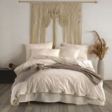 Macas Home Pure Love Pamuklu Ipliği Boyalı Yıkamalı Çift Kişilik Nevresim Takımı 200*220 - 200 x 220 cm - Krem