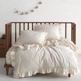 Macas Home Pure Natural Bebe %100 Pamuk Fırfırlı Yıkamalı Nevresim Takımı 100*150
