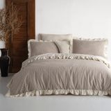 Macas Home Ruffle %100 Pamuklu Fırfırlı İpliği Boyalı Çift Kişilik Nevresim Takımı 200*220